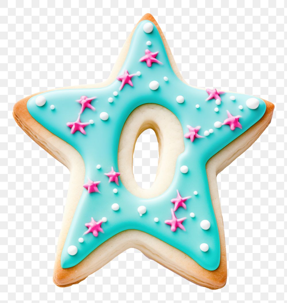 Star icon png cookie art shape, transparent background
