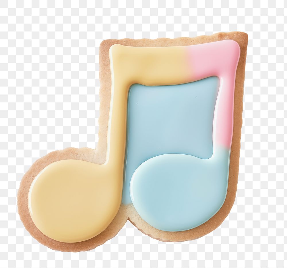 Music note icon png cookie art shape, transparent background