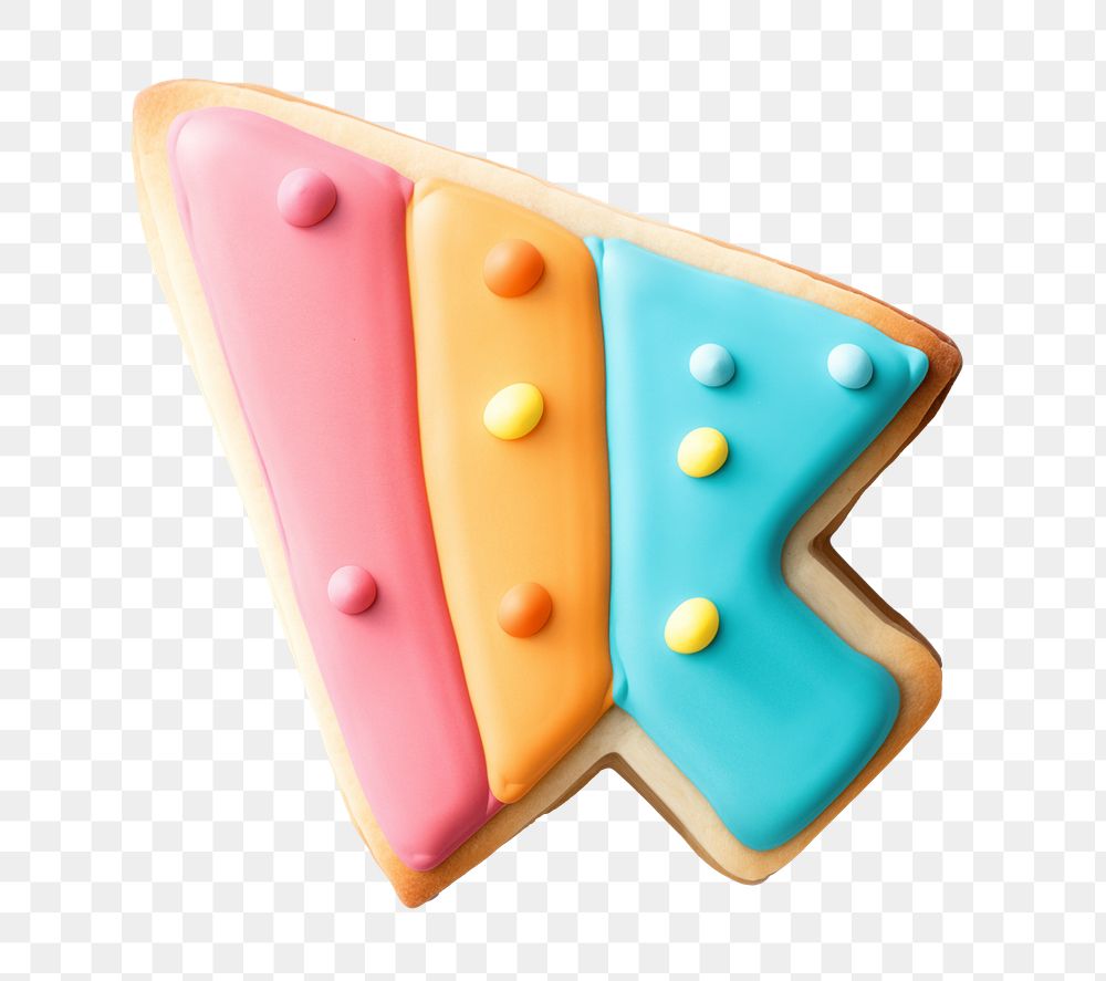 Arrow icon png cookie art shape, transparent background