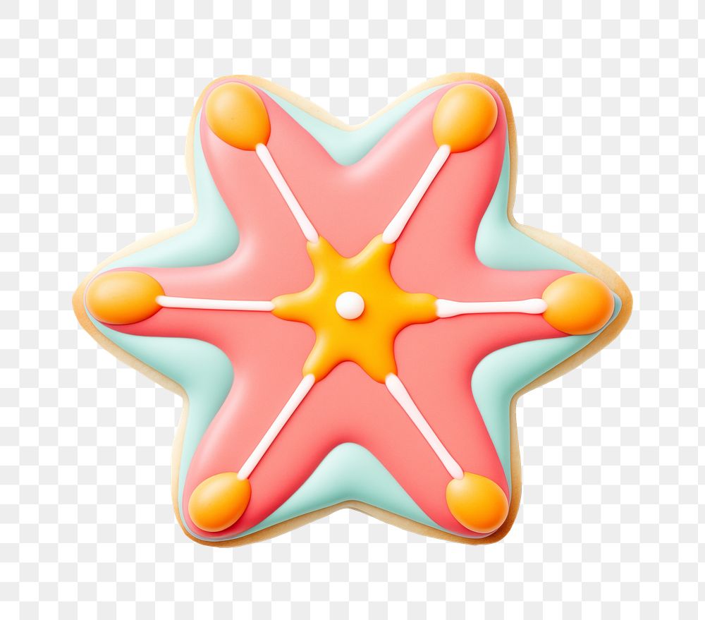 Star burst icon png cookie art shape, transparent background