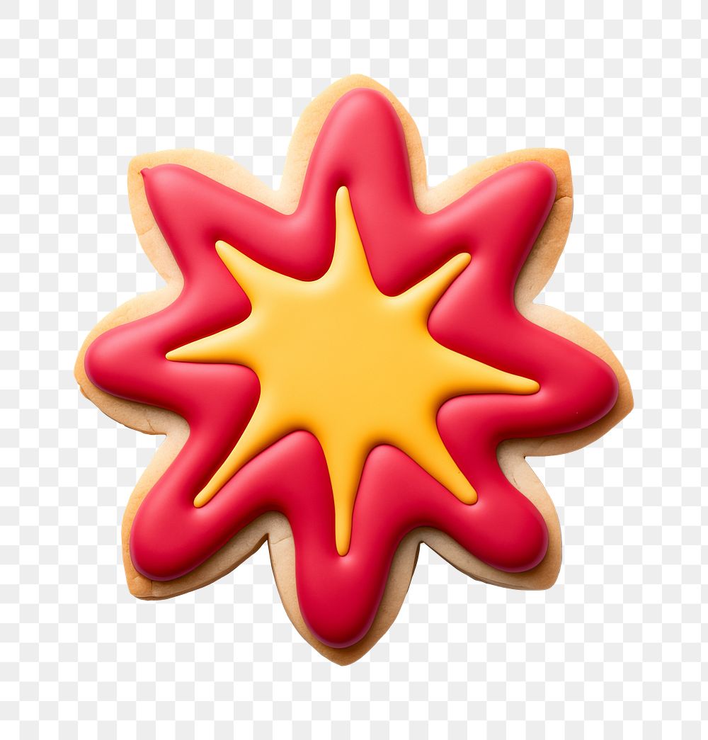 Star burst icon png cookie art shape, transparent background