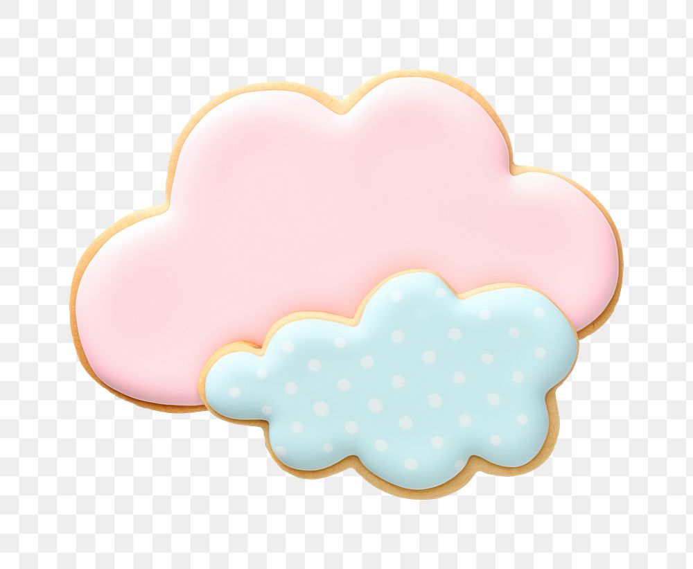 Cloud icon png cookie art shape, transparent background
