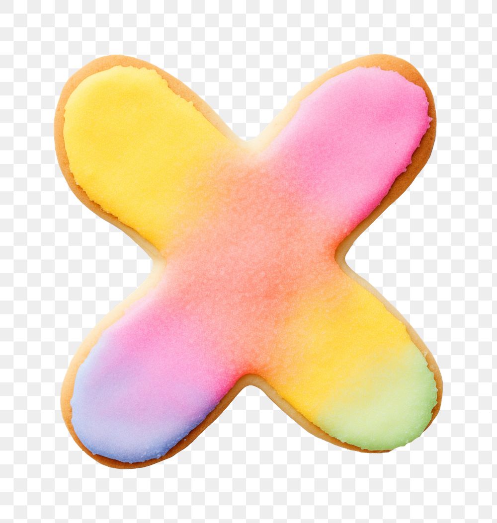 Cross mark sign png cookie art symbol, transparent background