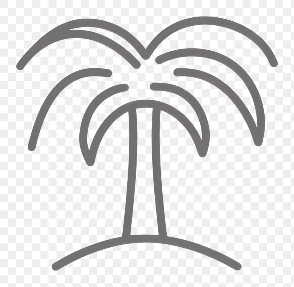 PNG Palm tree drawing logo illustrated.