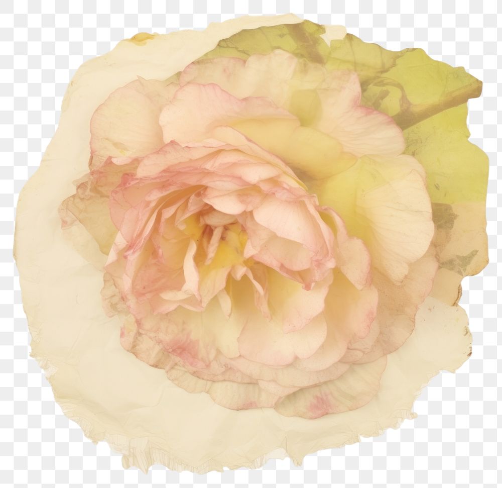 PNG Cabbage Rose ripped paper rose accessories carnation.