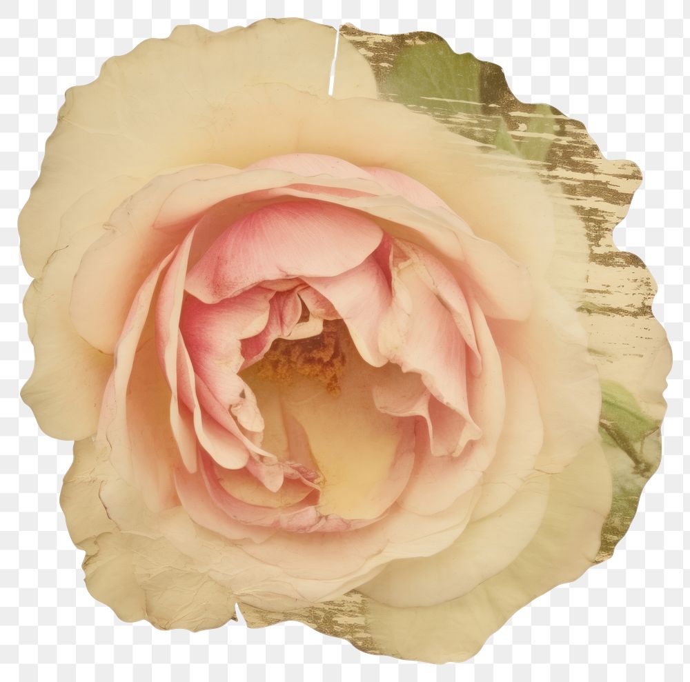 PNG Cabbage Rose ripped paper rose accessories carnation.