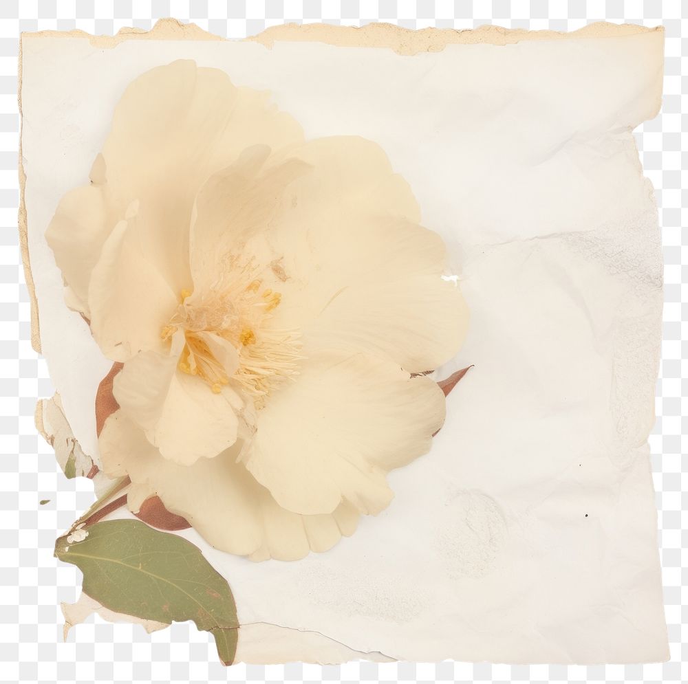 PNG Cotton flower ripped paper blossom anemone anther.
