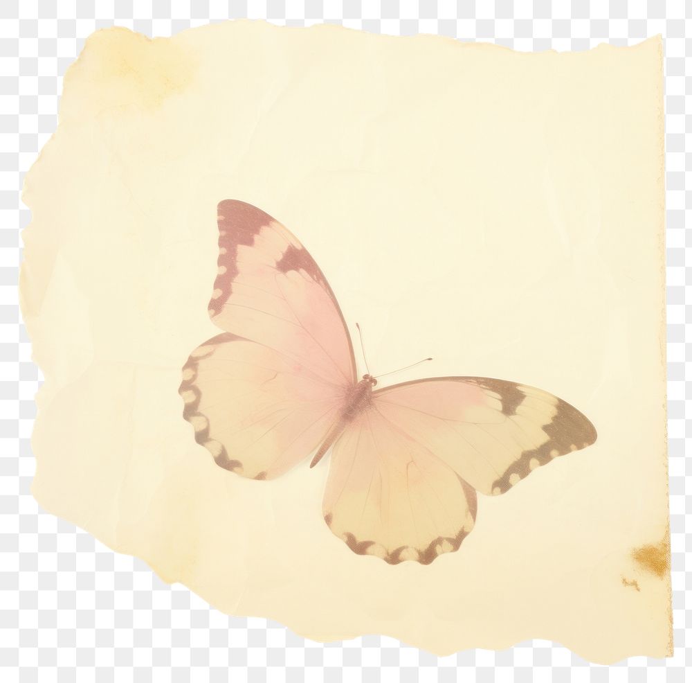 PNG Japanese butterfly ripped paper invertebrate painting blossom.