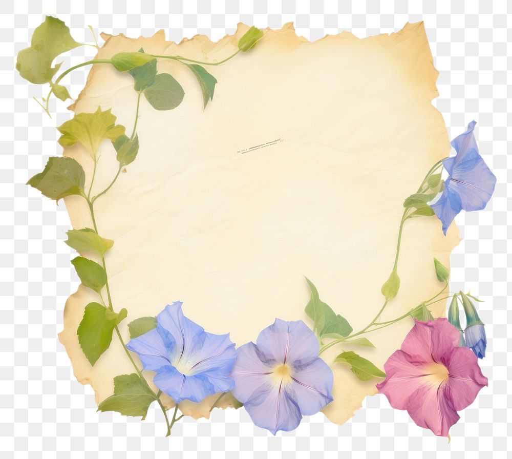 PNG Morning glory ripped paper painting blossom flower.