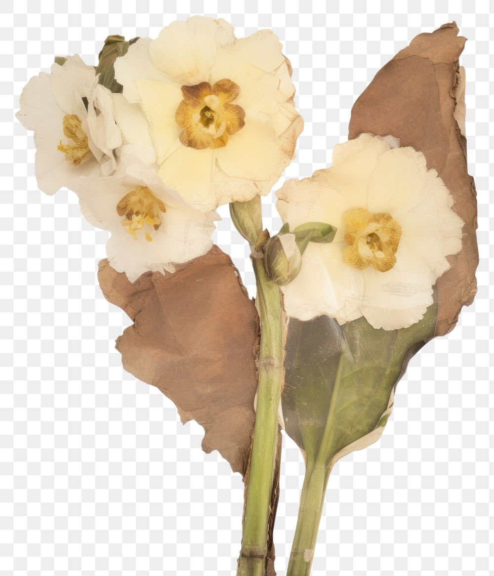 PNG Primula Auricula ripped paper daffodil blossom anemone.