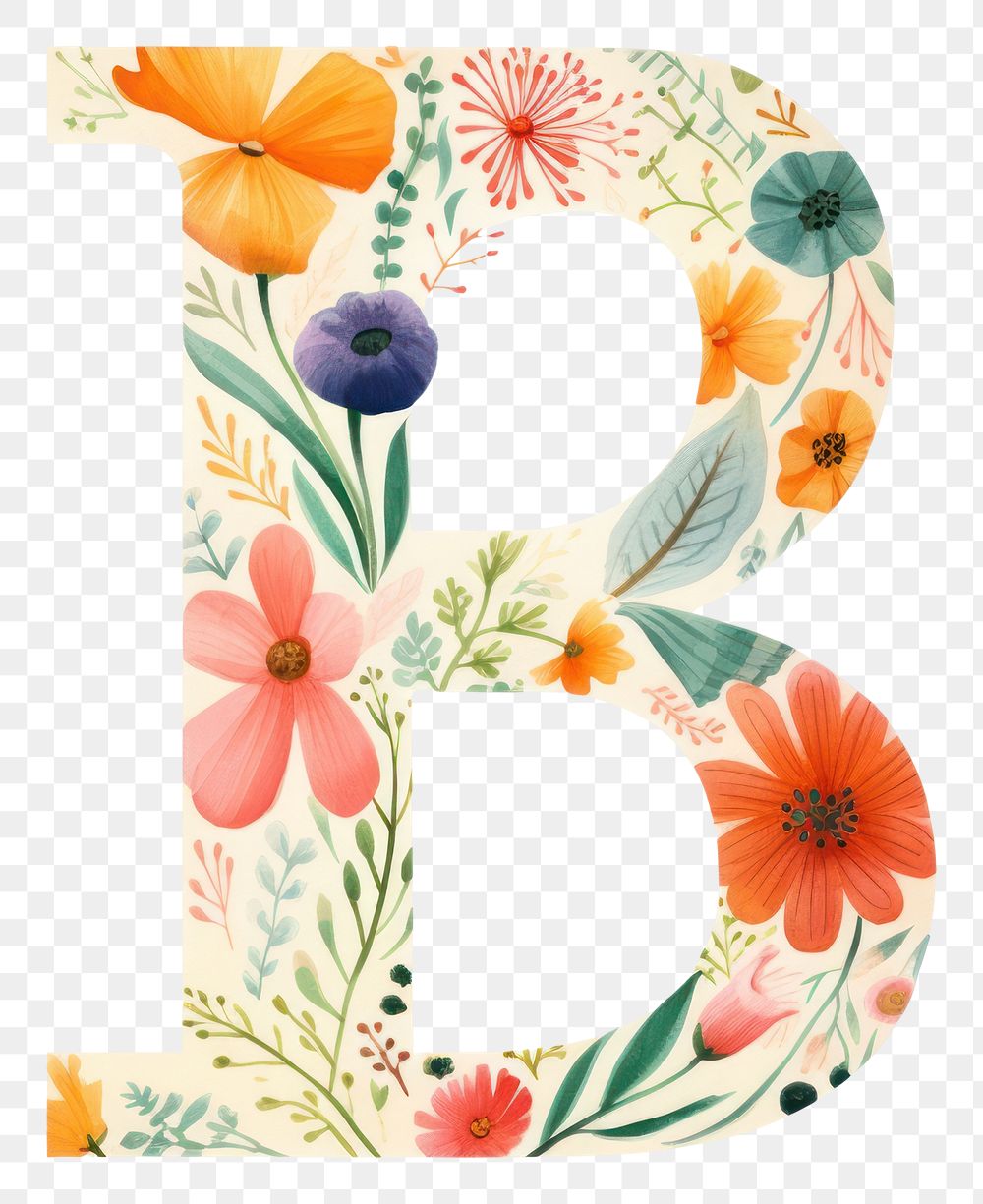 PNG Floral Alphabet B Pattern | Premium PNG - Rawpixel