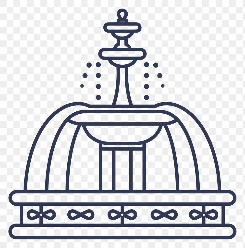 PNG Fountain type thin line icon architecture fountain water.