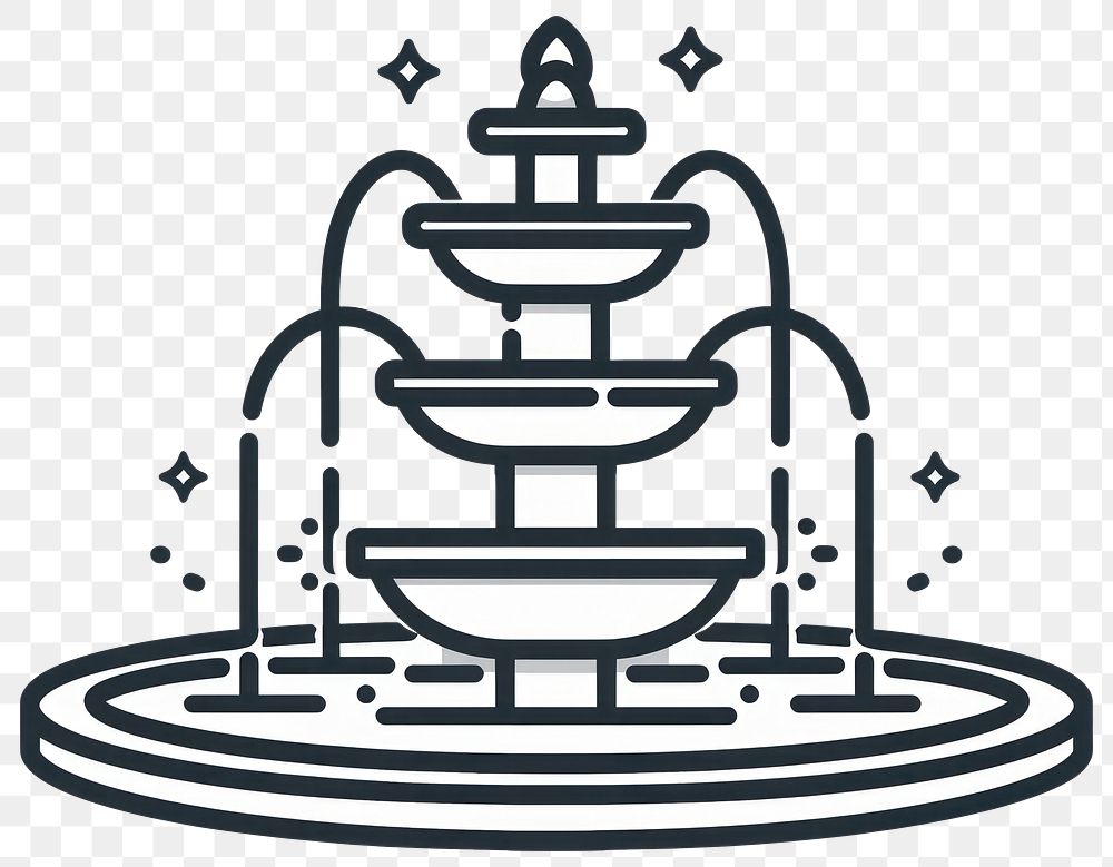 PNG Fountain type thin line icon architecture fountain water.