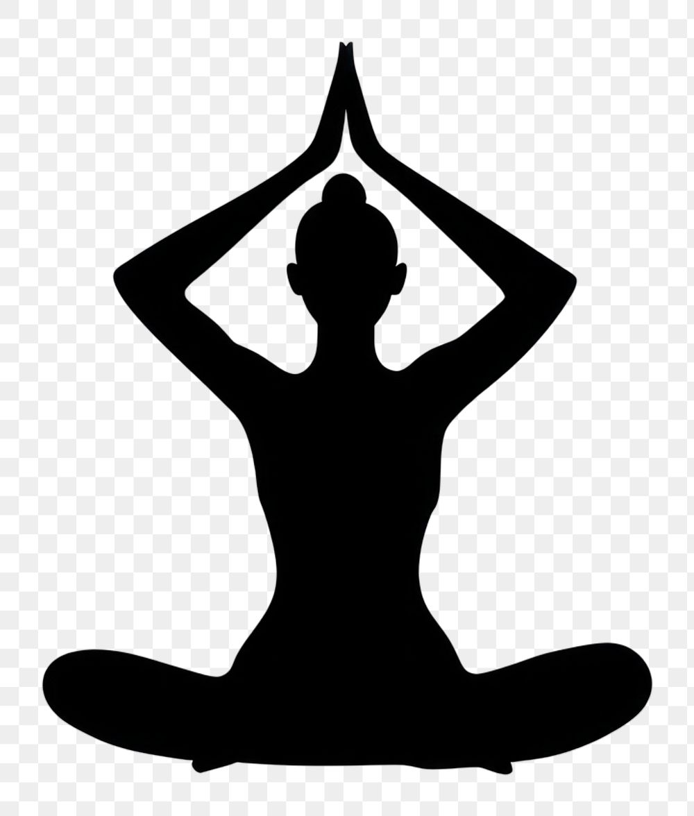 PNG Padmasana Yoga silhouette yoga exercise.