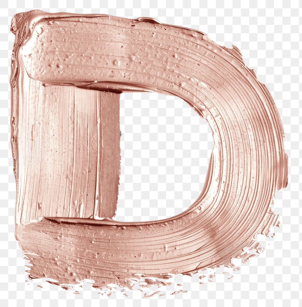 PNG Letter D brush strokes paint white background cosmetics.