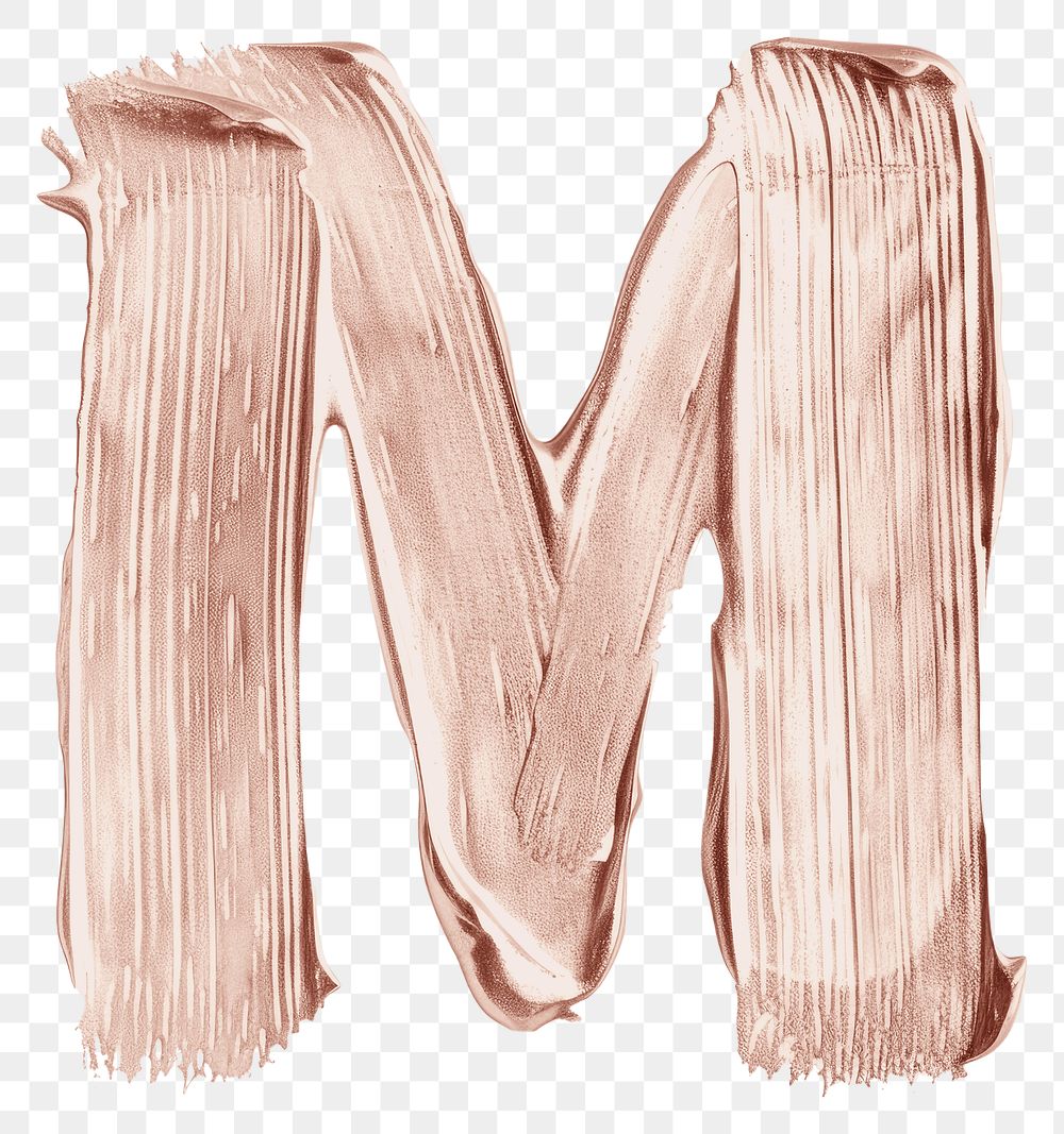 PNG Letter M brush strokes white background clothing pattern.