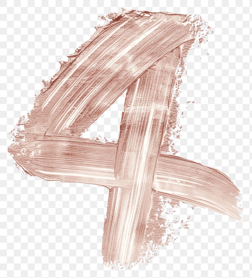 PNG Letter number 4 drawing sketch paint.