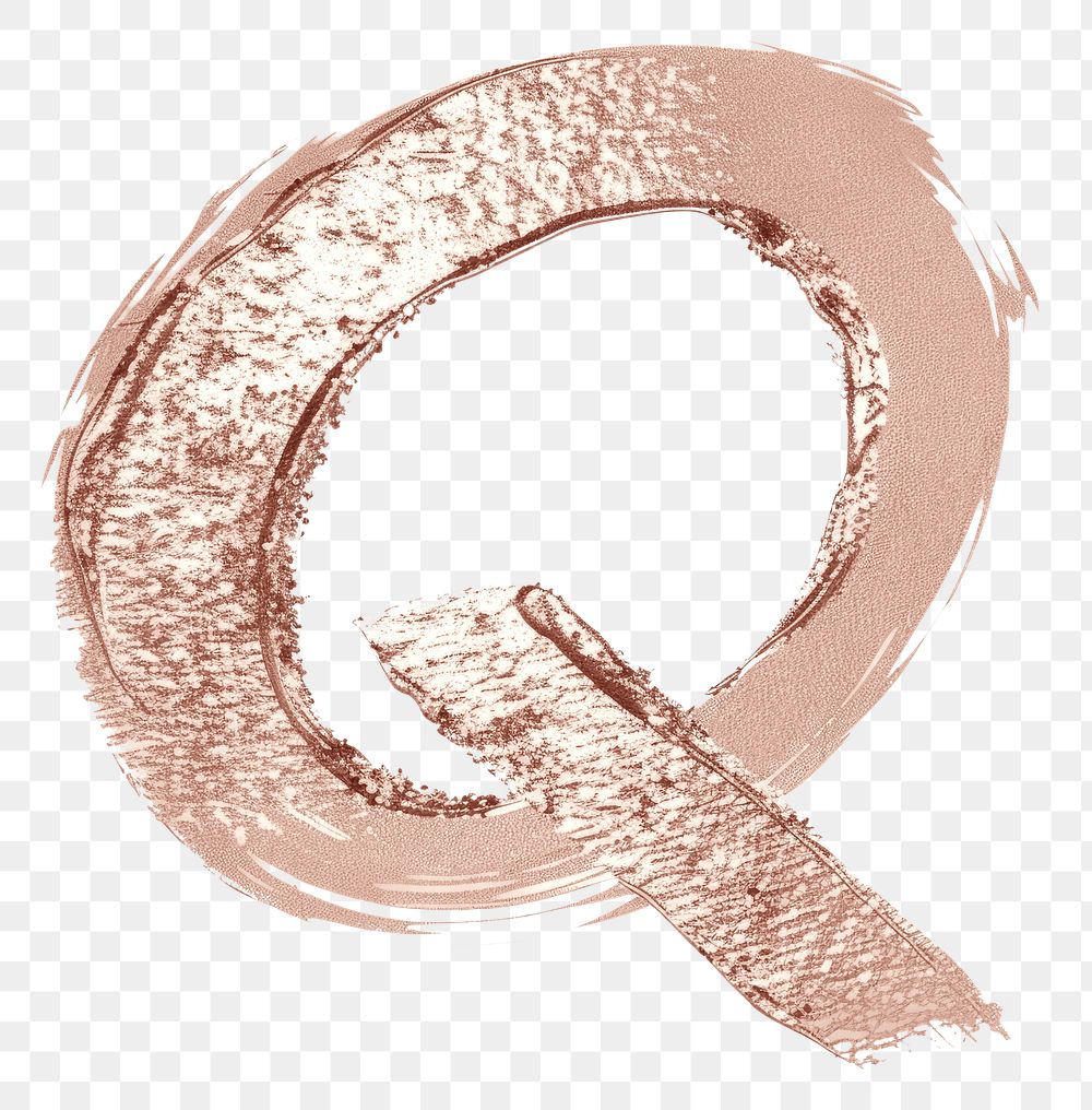 PNG Letter Q brush strokes ring white background accessories.