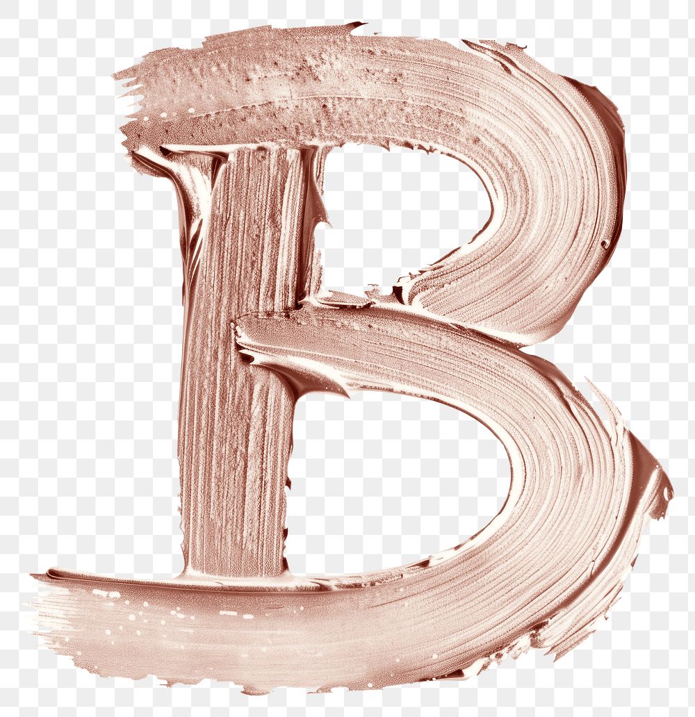 PNG Letter B brush strokes alphabet number text.
