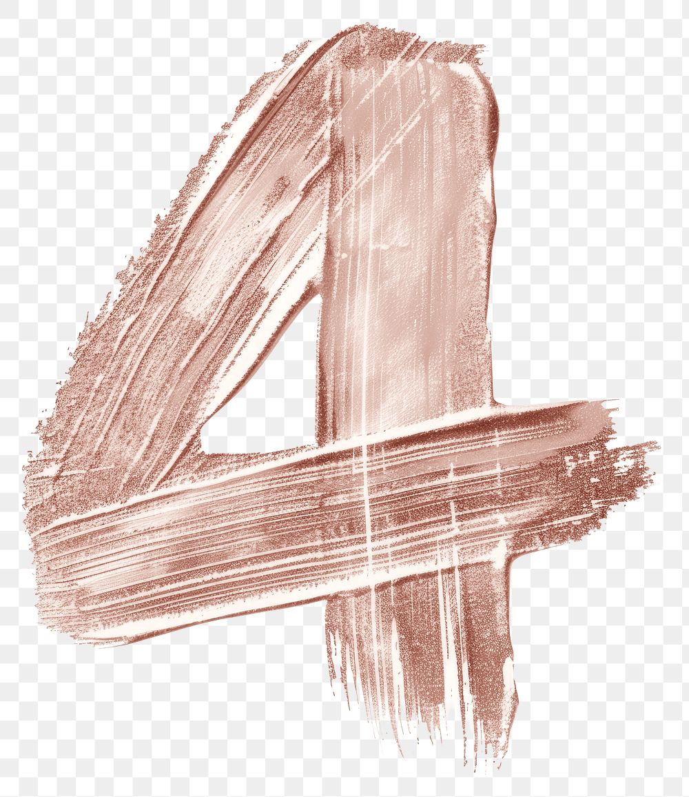 PNG Letter number 4 drawing sketch paint.