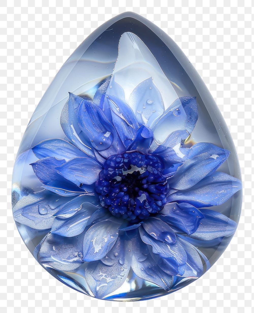 PNG Flower resin water drop shaped accessories accessory gemstone.