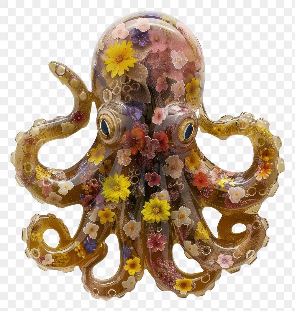 PNG Flower resin octopus shaped invertebrate accessories chandelier.