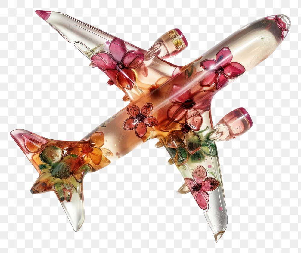PNG Flower resin airplane shaped accessories accessory appliance.