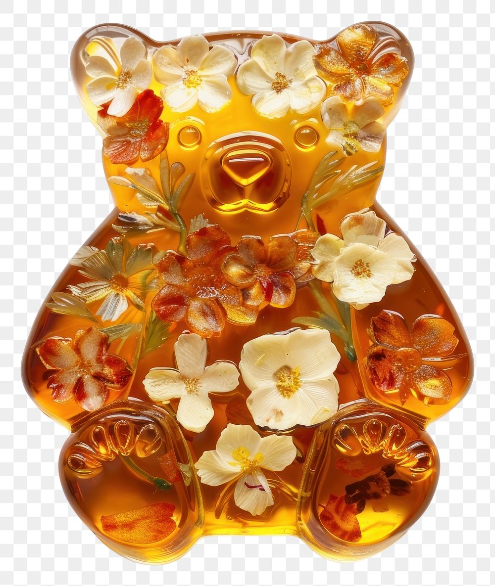 PNG Flower resin bear shaped confectionery accessories accessory.