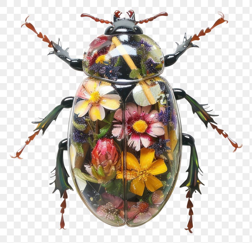 PNG Flower resin beetle shaped invertebrate accessories accessory.