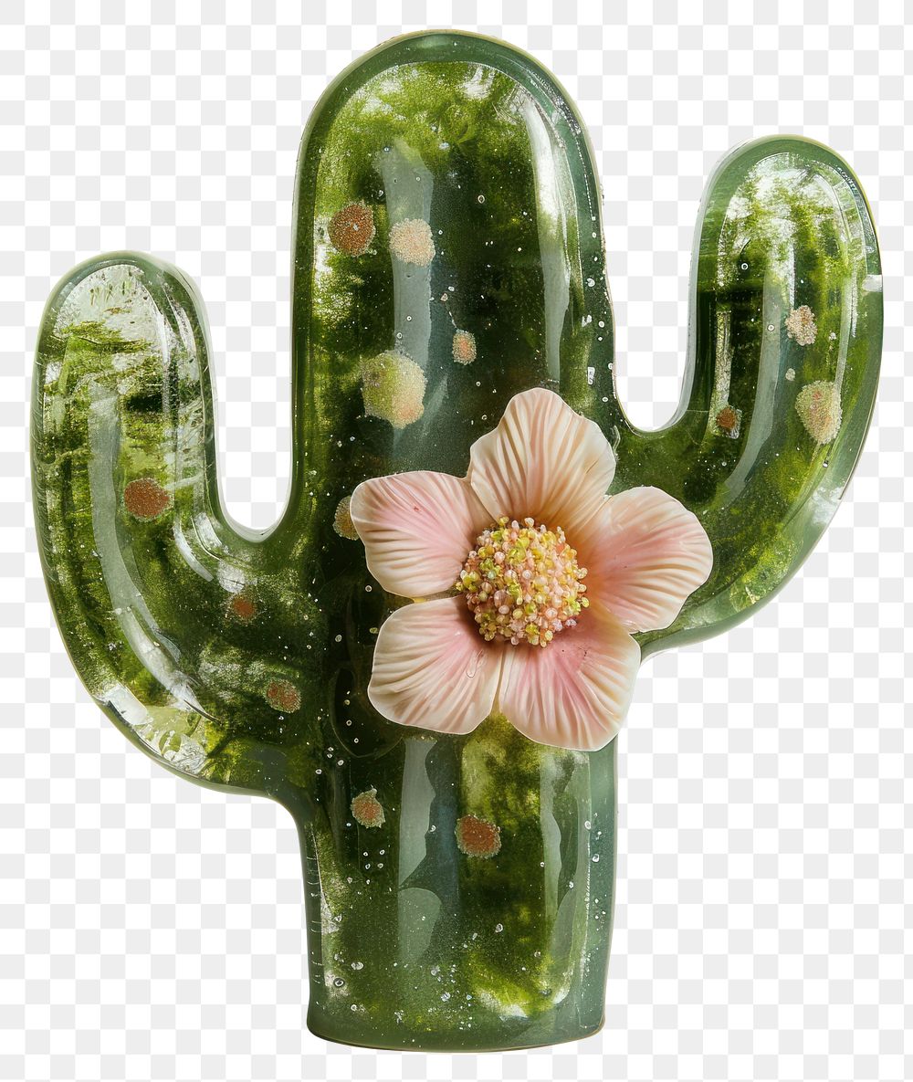 PNG Flower resin cactus shaped pottery vase food.