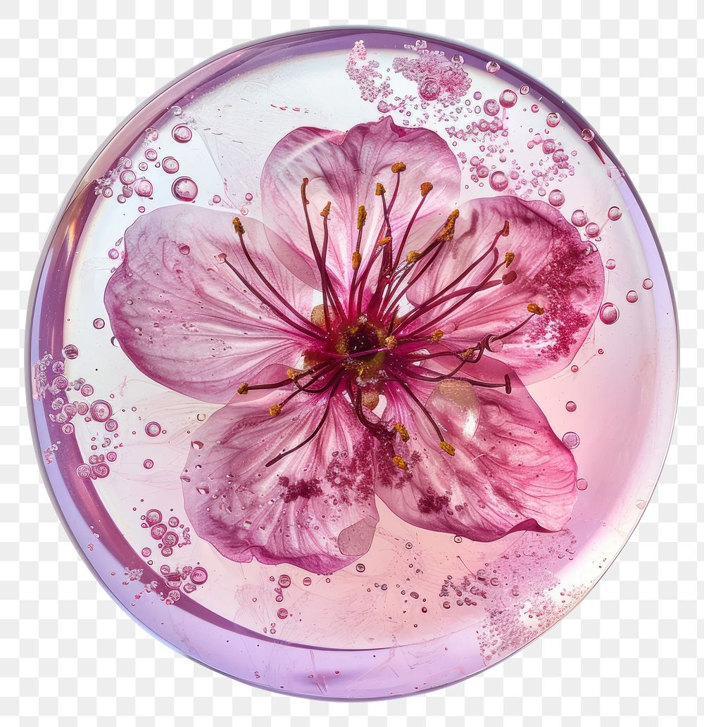 PNG Flower resin circle shaped blossom plant petal.