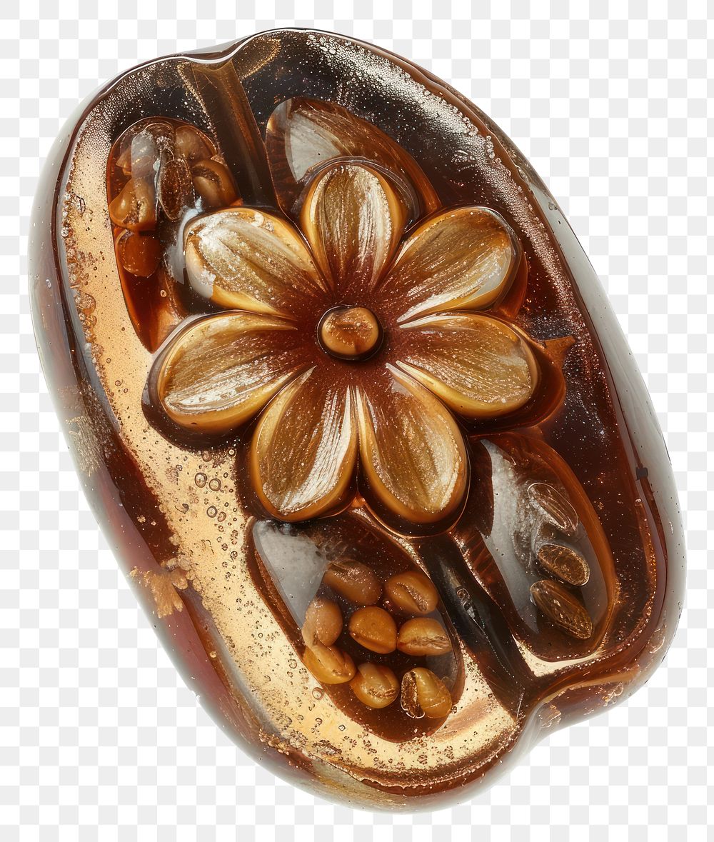 PNG Flower resin coffee beans shaped accessories accessory gemstone.
