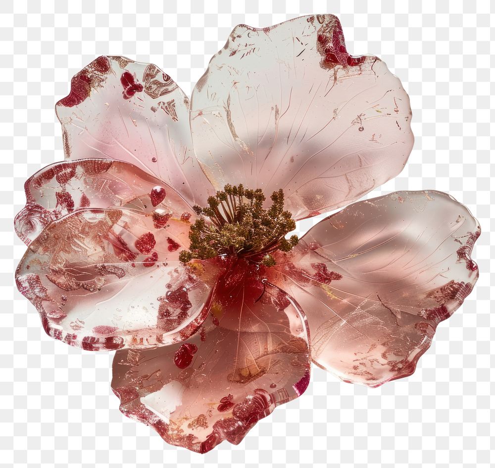 PNG Real photo element of *flower resin ray shaped*, made with flower resin style, flower inside resin element, no object…