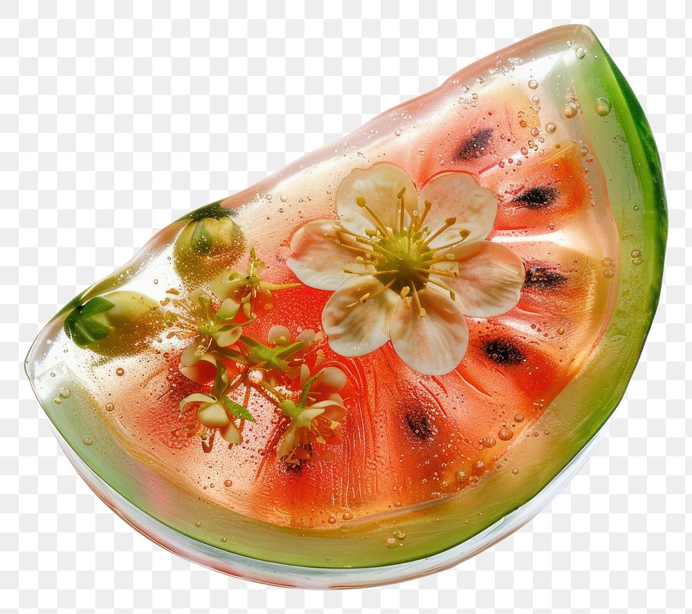 PNG Flower resin watermelon shaped produce fruit plant.