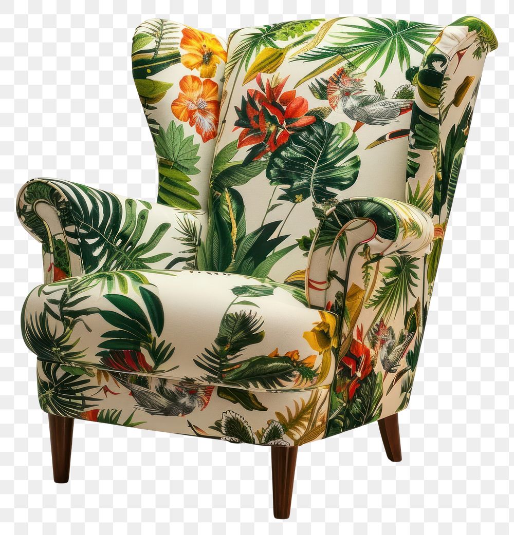 PNG Botanical armchair furniture.