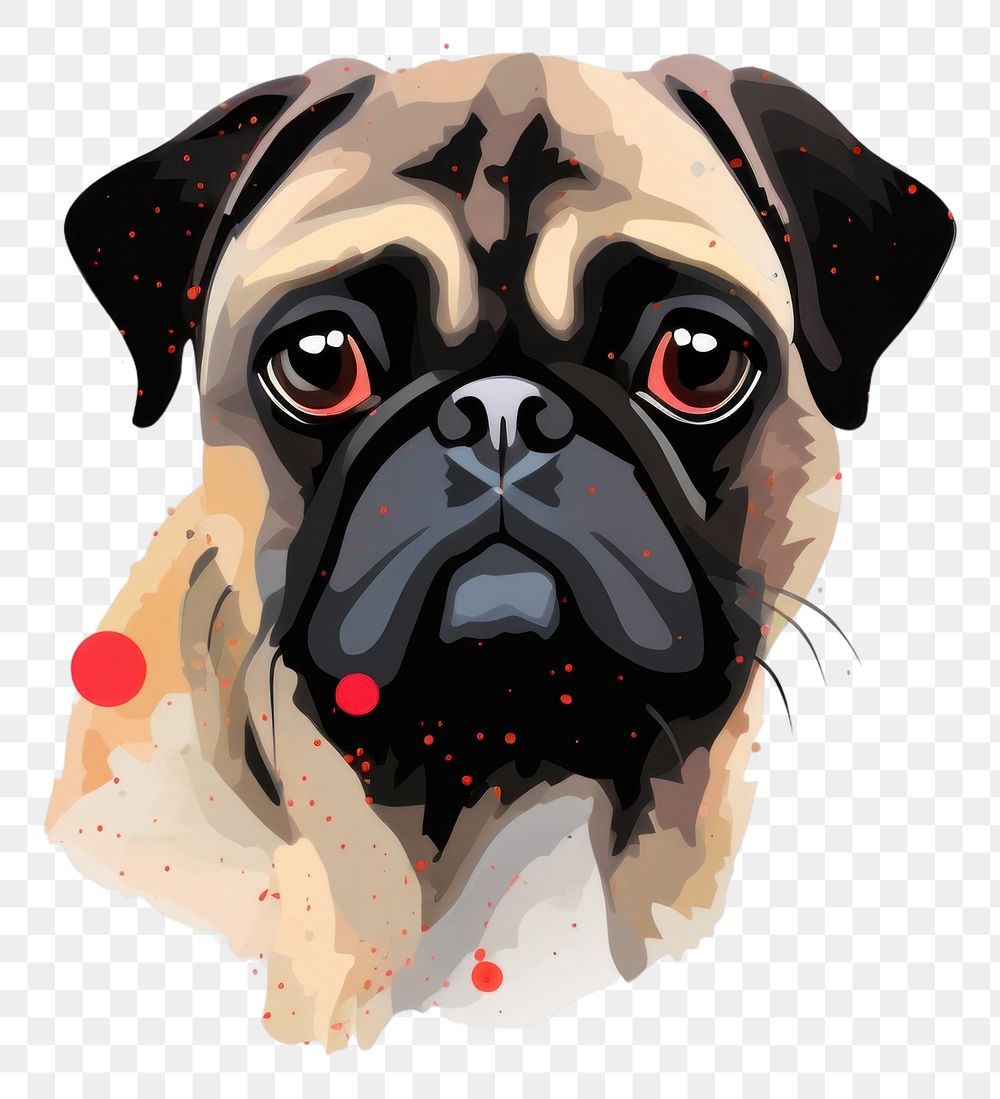 PNG Wallpaper pug dog abstract animal canine mammal.
