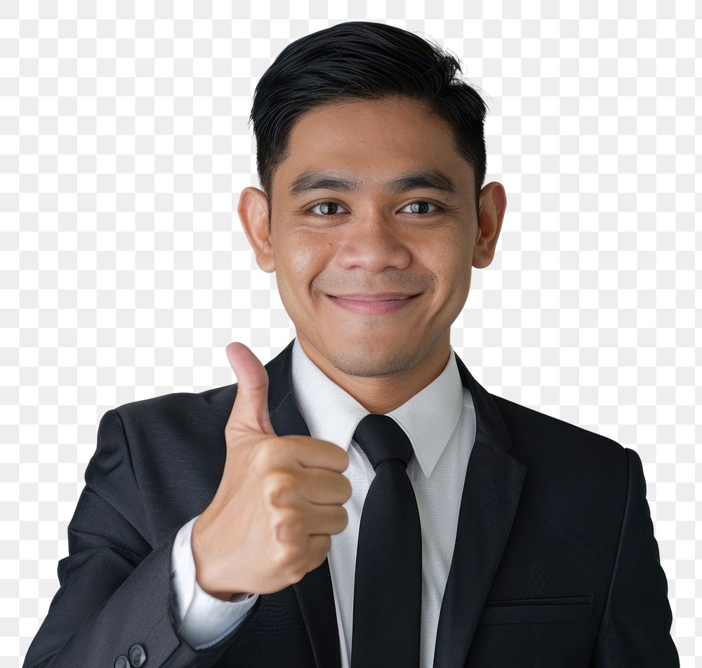 PNG Filipino businessman showing thumb up portrait photo accessories.