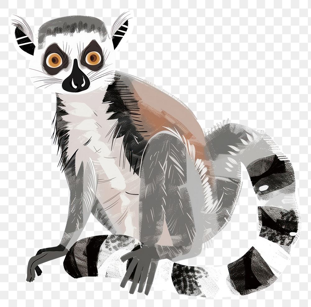 PNG Cute Lemur illustration animal lemur wildlife.