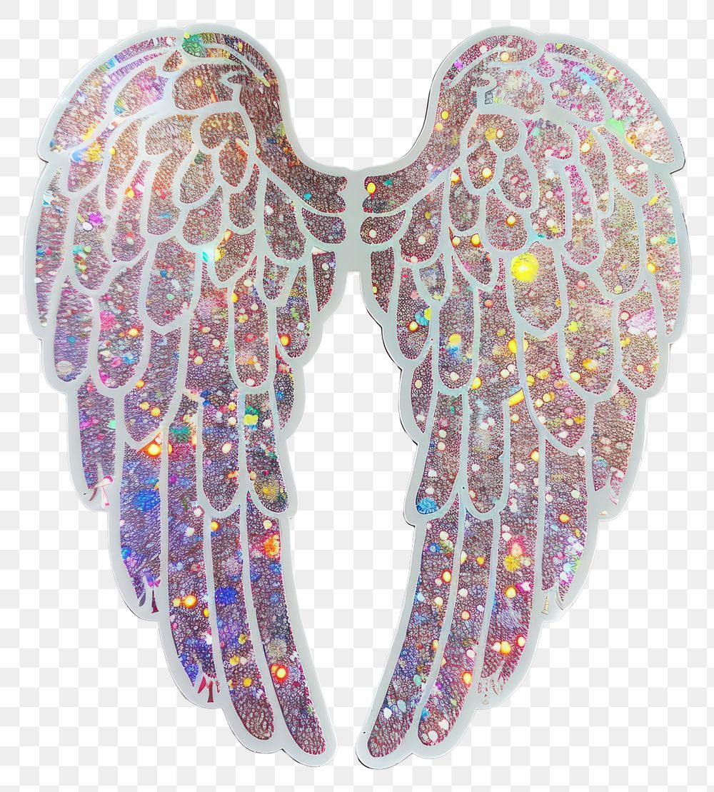 PNG Glitter angel wing sticker accessories chandelier accessory.