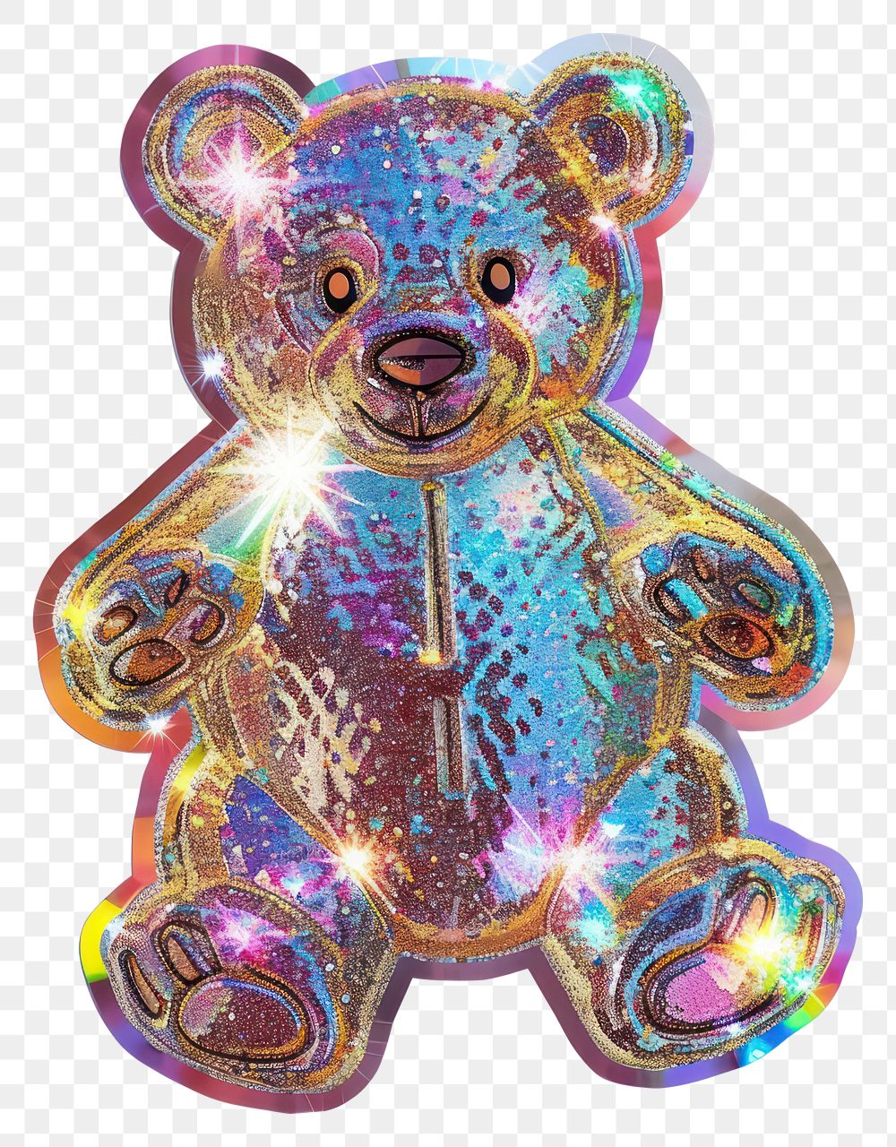 PNG Glitter bear sticker confectionery accessories accessory.