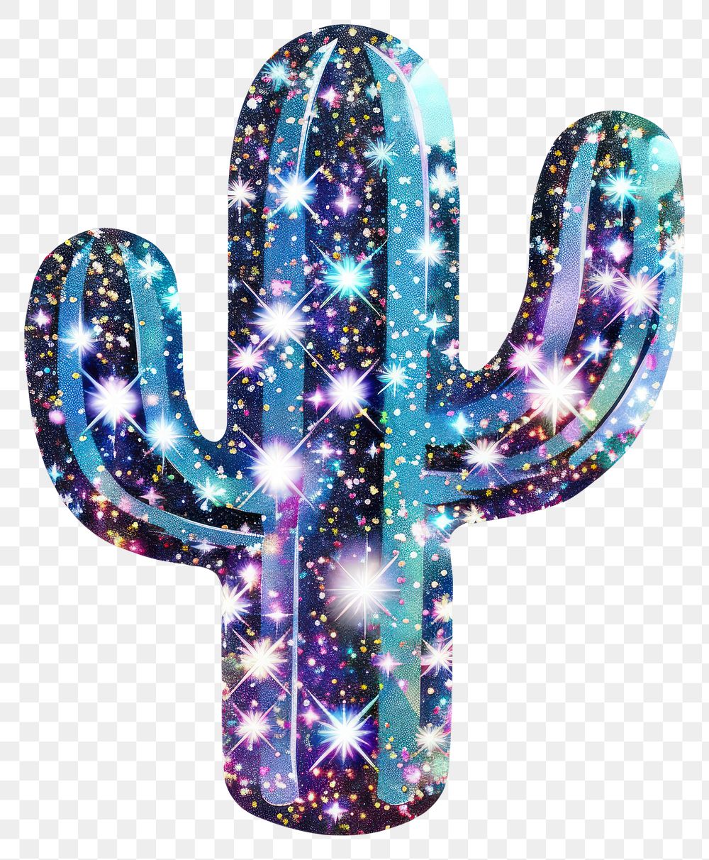 PNG Glitter cactus flat sticker accessories accessory gemstone.
