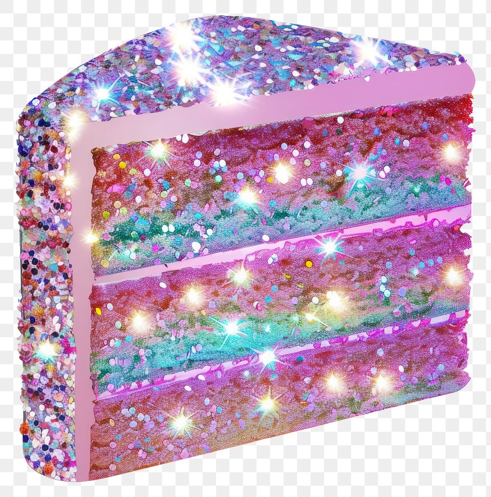 PNG Glitter cake flat sticker.