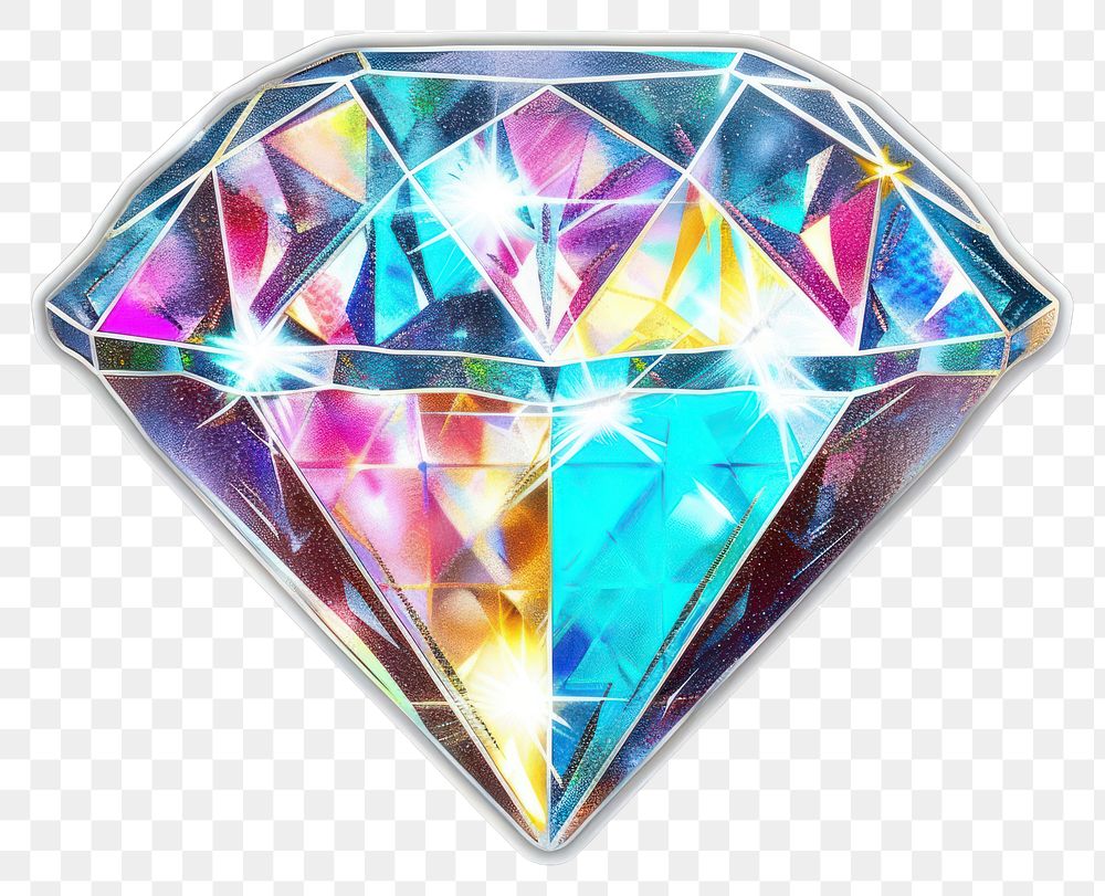 PNG Glitter diamond flat sticker accessories accessory gemstone.