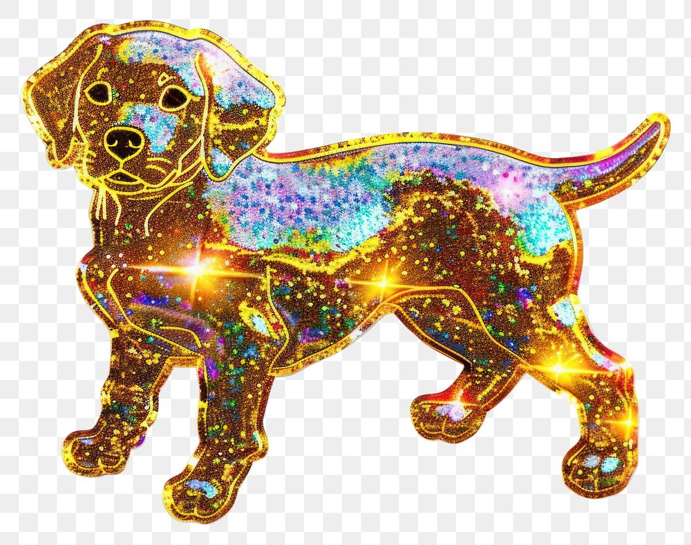 PNG Glitter dog sticker accessories accessory ornament.