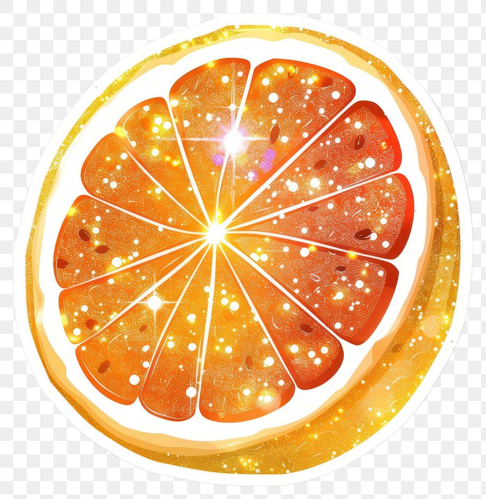PNG Glitter grapefruit flat sticker confectionery produce sweets.