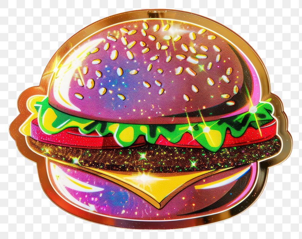 PNG Glitter hamburger sticker accessories accessory clothing.
