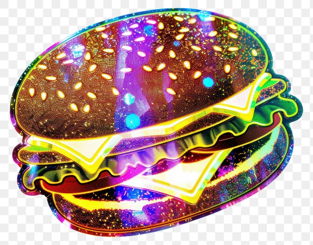 PNG Glitter hamburger sticker accessories accessory ornament.