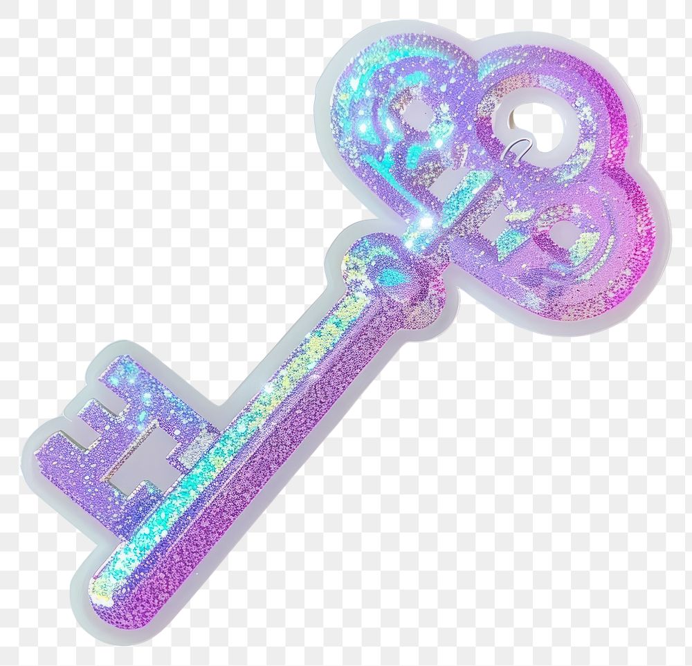 PNG Glitter key sticker weaponry symbol number.