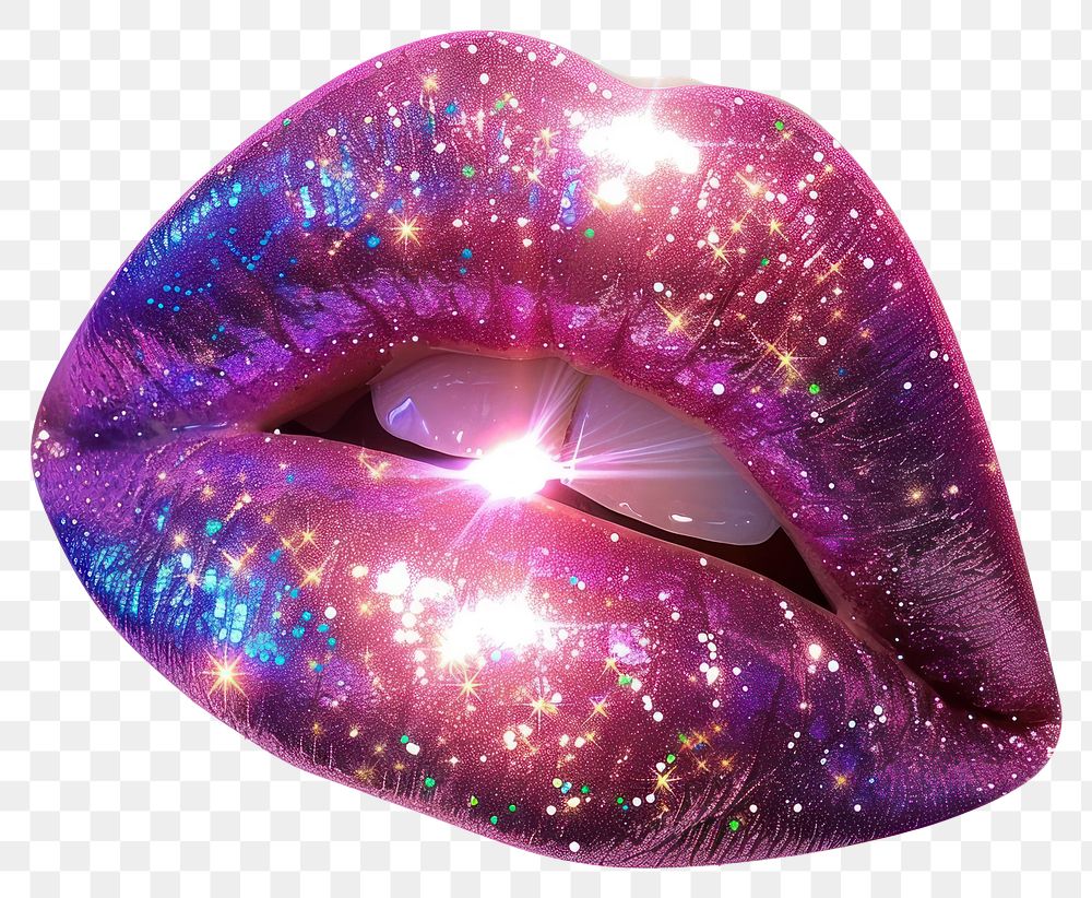 PNG Glitter lip cosmetics lipstick person.