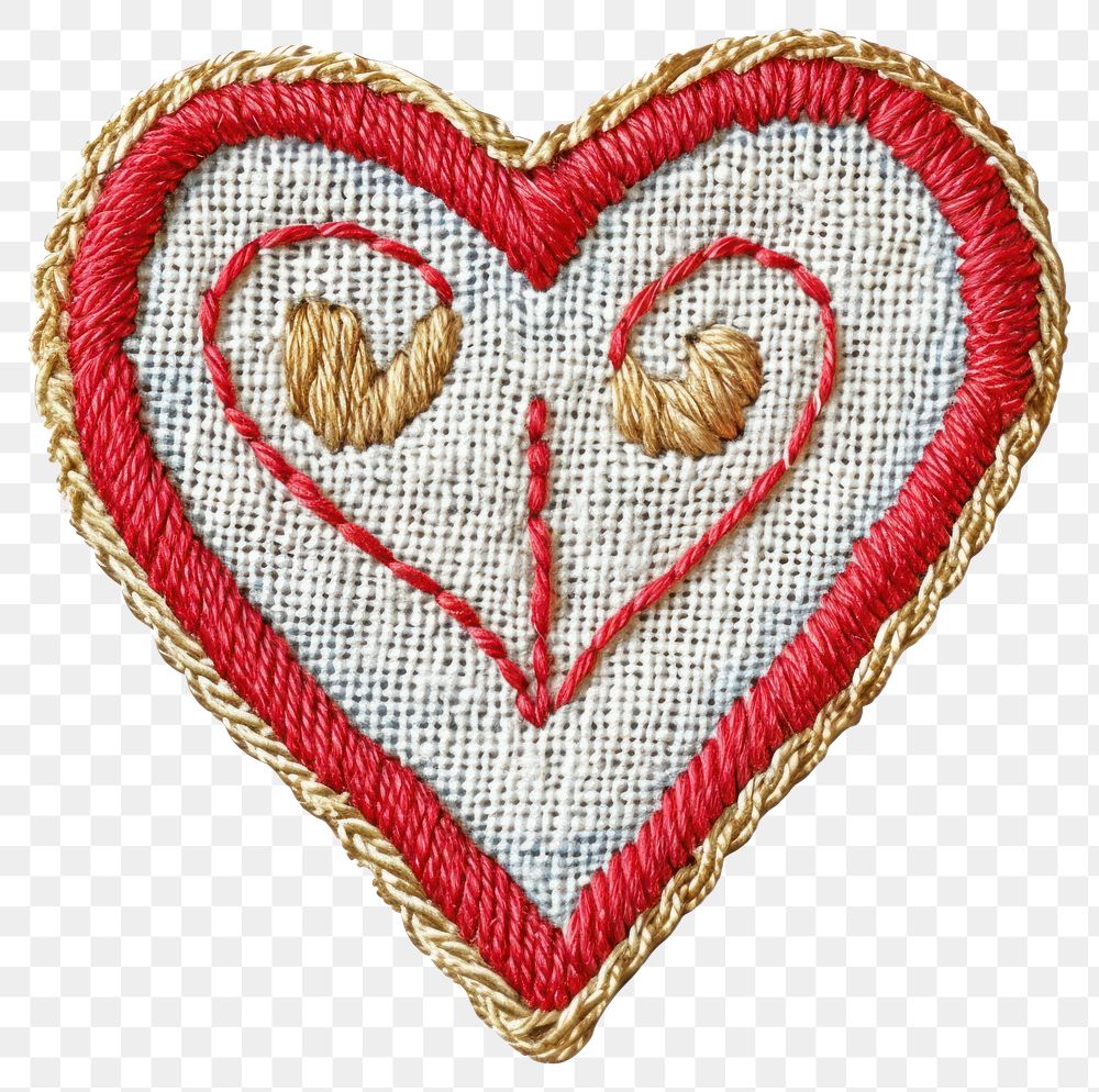 PNG Heart icon embroidery clothing pattern.